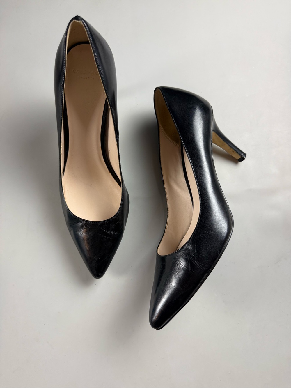 Cole Haan Grand.OS Black Leather Pointed Toe Classic Pumps Heels Womens 9 B - Picture 2 of 9